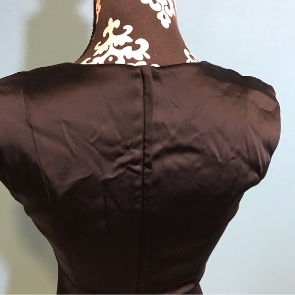 Calvin Klein * Bodycon Black Satin Formal Cocktail Dress GUC Woman’s Petite 4P 4 - Picture 6 of 10